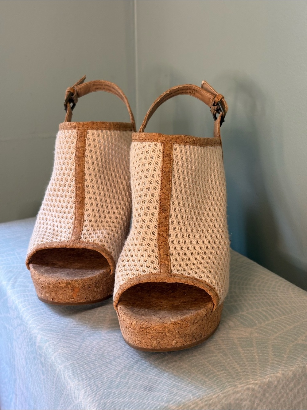 Cork Platform Wedge Sandals